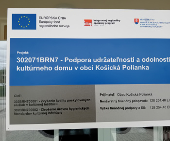 Projekty / Podpora udržateľnosti a odolnosti kultúrneho domu v obci Košická Polianka - foto