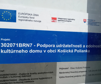 Projekty / Podpora udržateľnosti a odolnosti kultúrneho domu v obci Košická Polianka - foto