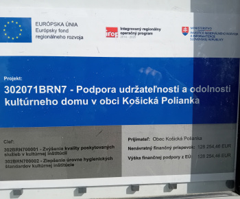 Projekty / Podpora udržateľnosti a odolnosti kultúrneho domu v obci Košická Polianka - foto